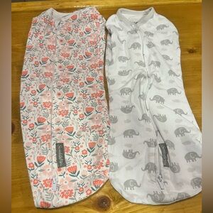 SwaddleMe Pink Floral and Gray Elephant Swaddles